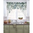 thumbnail image 2 of Green Eucalyptus Leaves Swag Valance for Windows, Summer Botanical Watercolor Curtains Valance for Kitchen Living Room Bedroom Bathroom, Light Filtering Swag Valances Drape 56''x36'', 2 of 6