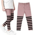 thumbnail image 5 of Girl's Halloween Striped Printed Pants High Waisted Elastic Soft Tight Pants for Girls 3-7Y, 5 of 6