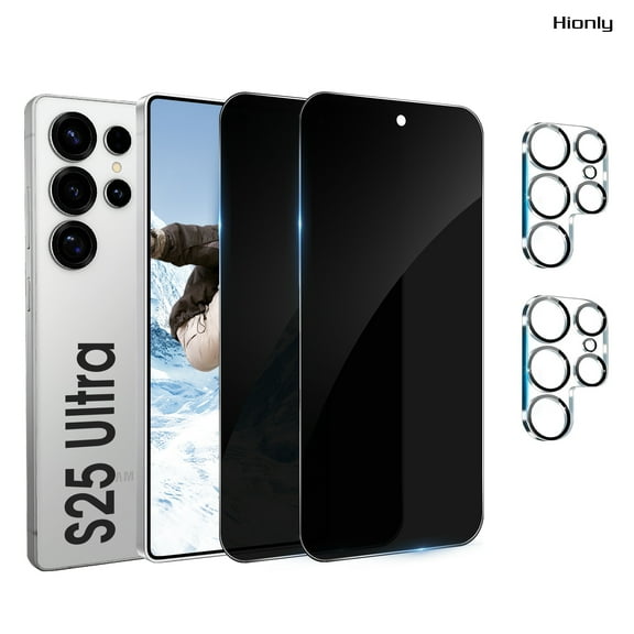 [2 2 Pack] Hionly Compatible with Samsung Galaxy S25 Ultra Privacy Screen Protector with Camera Lens Protector