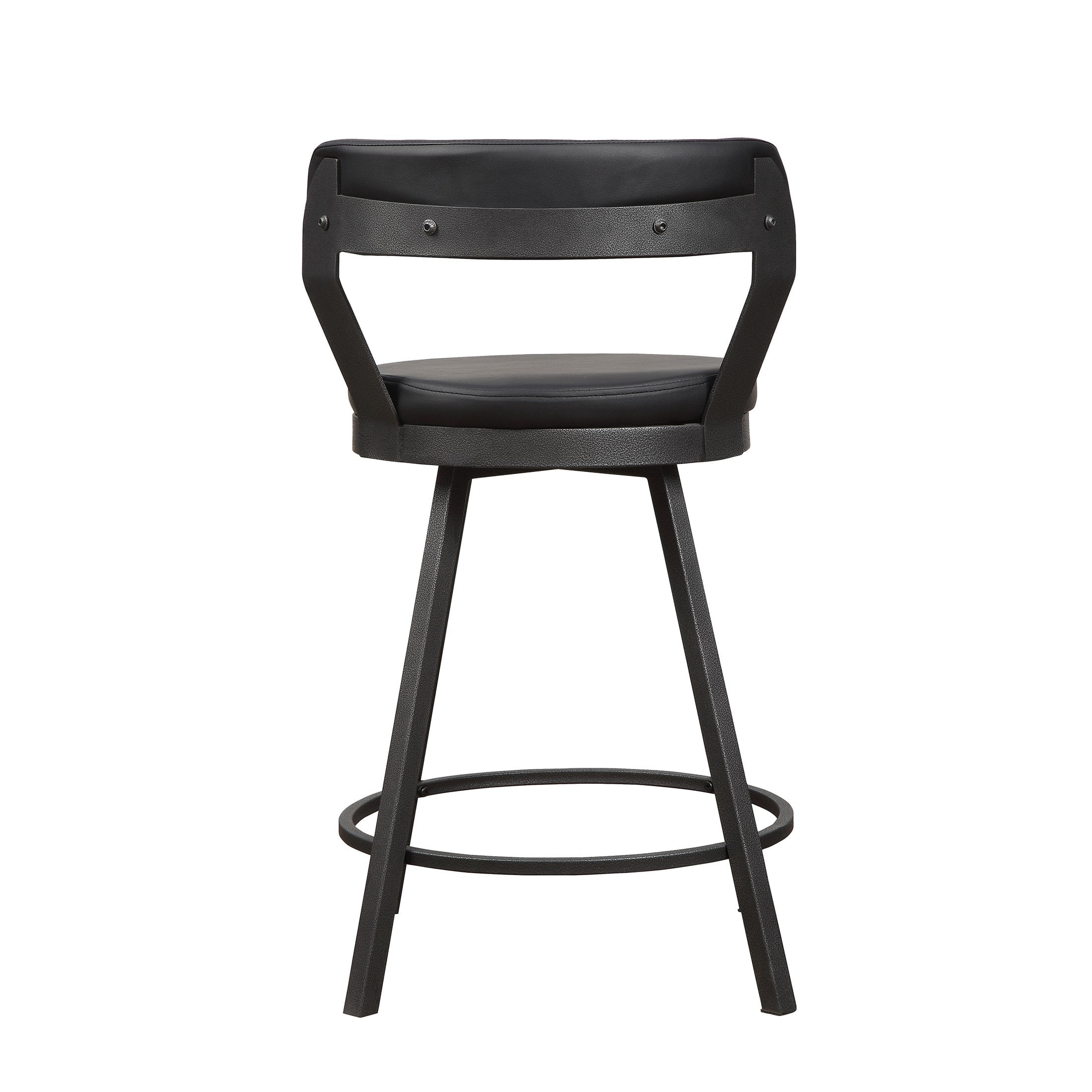 OakvillePark Belmar Swivel Counter Height Barstool (Set of 2), Black