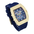 thumbnail image 2 of Men's Luxury Watch with Unique Tonneau Shape, Comfortable Silicone Band, Show your Style with Charles Raymond Design (ST10538 BLU- GLD), 2 of 4