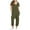 Army Green, variant on aidice Summer Romper for Women Casual V Neck Short Sleeve Cropped Keyhole Homewear Capri Pants Jumpsuits