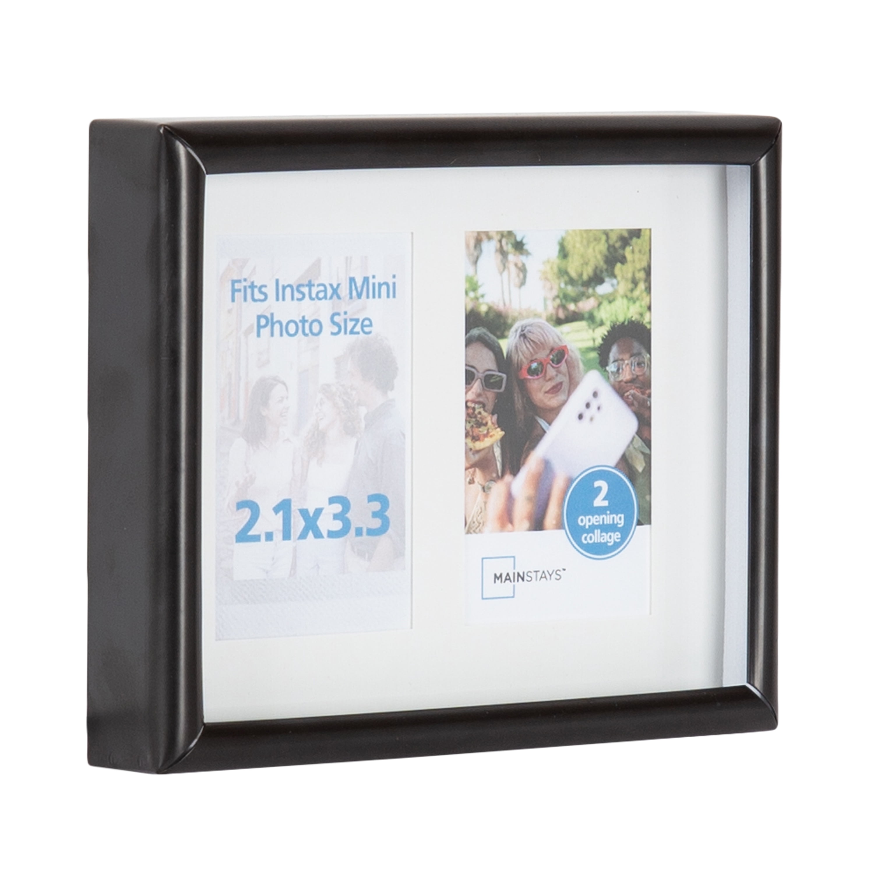 Mainstays – Instax Mini Picture Frame – Black Gallery 2 Photo Tabletop Photo Frame