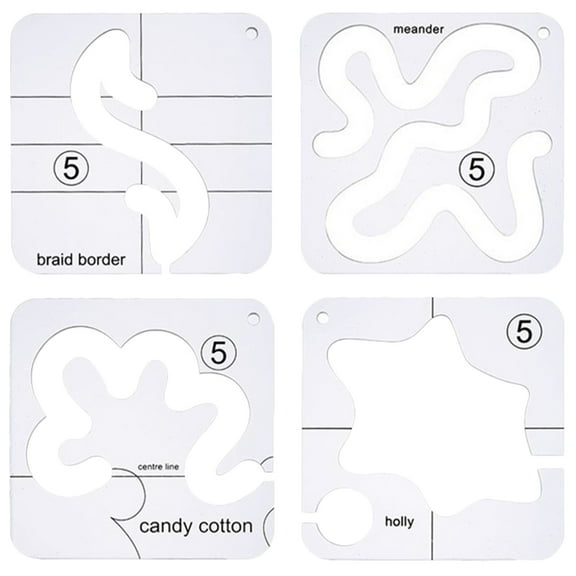 OUNONA  4 Pcs Hexagon Templates Quilting Sewing Patch Ruler Machine Tool