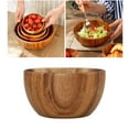 thumbnail image 3 of Esquirla 4xPremium Round Natural Wooden Salad Bowl Utensils Fruit Serving Bowls 8x6cm, 3 of 8