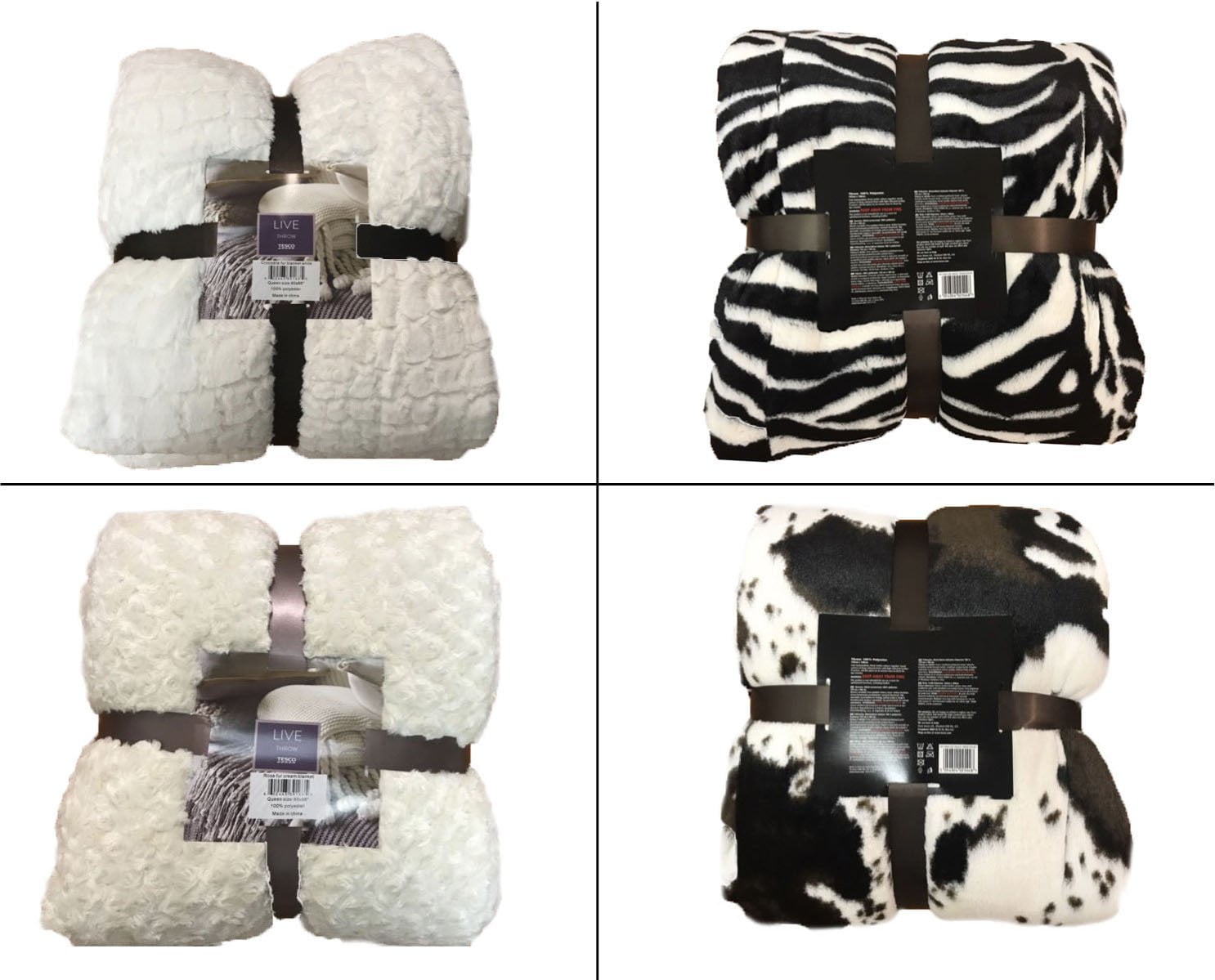 Tesco Faux Fur Throw 80 x 90 Queen Size Thick Blanket Super Soft Fluffy  Fuzzy Warm Microfiber for Bed Sofa Couch - Walmart.com