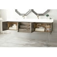 thumbnail image 4 of James Martin Vanities Mercer Island 72" Double Vanity, Ash Gray w/ Glossy White Composite Top, 4 of 7