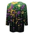 thumbnail image 5 of Liquidation! Uooqdmx Hauts Grande Taille pour Femmes Manches 3/4 Hauts pour Femmes Imprimé Carnaval Paillettes Manches 3/4 Col Rond Hauts d'Automne pour Femmes Noir TG, 5 of 5