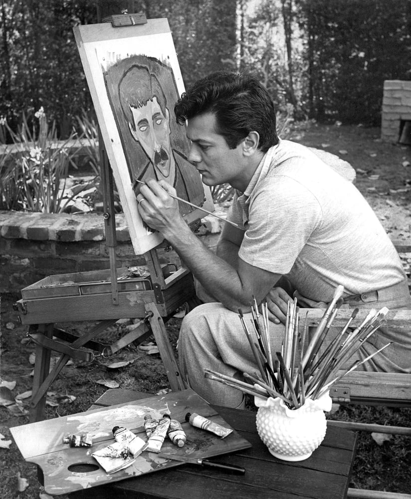 Tony Curtis At Work On One Of His Paintings History - Item #  VAREVCPBDTOCUEC001 - Walmart.com