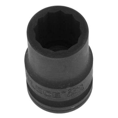 

Heavy Duty 21mm Metric Impact Socket with 3/4 inch Drive 12-Point Black