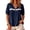 Navy, variant on LEKWK Linen Shirts for Women Lace Short Sleeve Button Down Shirt Loose Fit Casual V Neck Going Out Tops Summer Fashion Beach Vacation Clothes