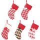 thumbnail image 1 of 5 piezas de adornos navideños, medias navideñas tejidas, medias de lana, bolsa de regalo de alce rojo y blanco, bolsa de regalo para niños, 1 of 5