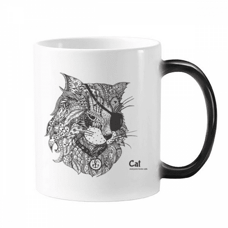 

Cat Human Paint One Eye Changing Color Mug Morphing Heat Sensitive Cup With Handles 350 ml
