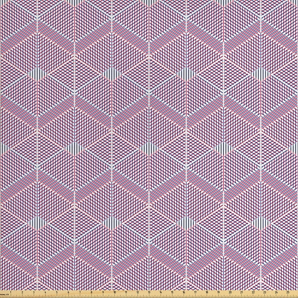 Geometric Fabric by The Yard, Repeating Diagonal Lines with Geometric