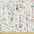 thumbnail image 1 of Tribal Sofa Upholstery Fabric by the Yard, Continuous Medley Inspired Ornaments Prehistoric Style Art on Plain Background, Decorative Fabric for DIY and Home Accents, Multicolor by Ambesonne, 1 of 5