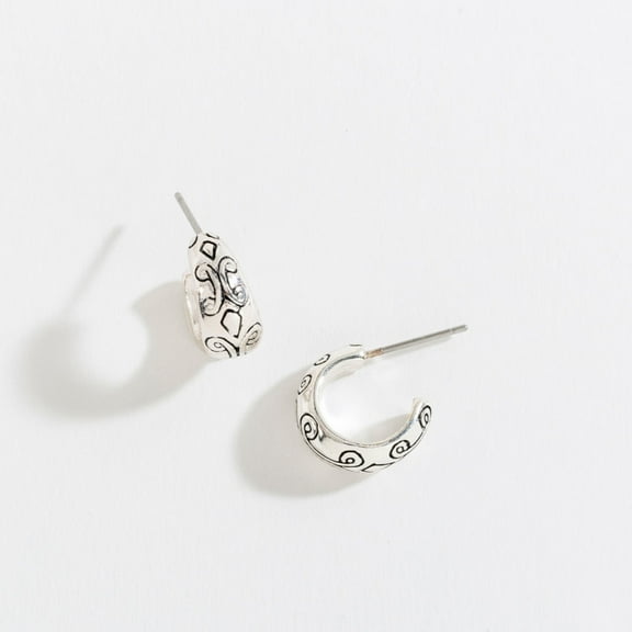 Women's Antique Silver Hoop Ear Sense Earrings by Howard's