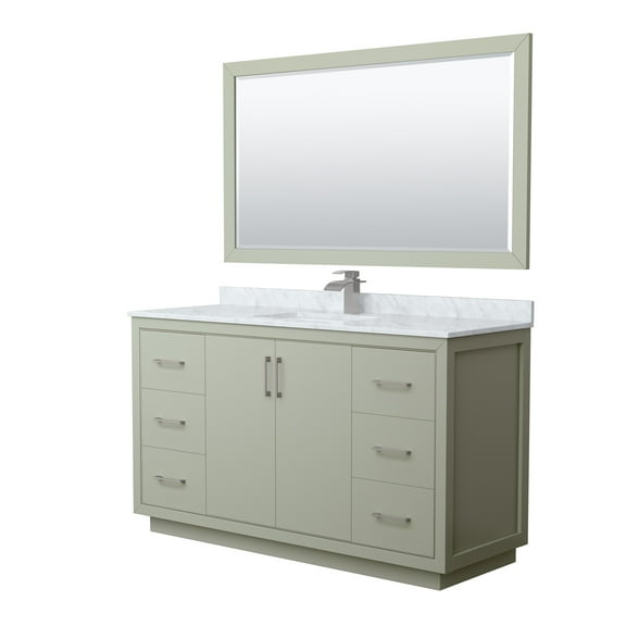 Wyndham Collection WCF111160SLGCMUNSM58 Icon 60" Free Standing Single Basin Vanity Set -