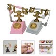 thumbnail image 3 of KAKOWELY 2 piezas de teléfono vintage pequeño de aleación de metal para niños, juguete en miniatura, adornos decorativos, 3 of 4