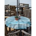 thumbnail image 2 of Outdoor Tablecloth with Umbrella Hole for Patio/Picnic/Party/Camping, Blue Palm Tree Waterproof Table Cloth Round Cover Washable, Coastal Tropical Trees Vintage Summer (Dia 60"), 2 of 9