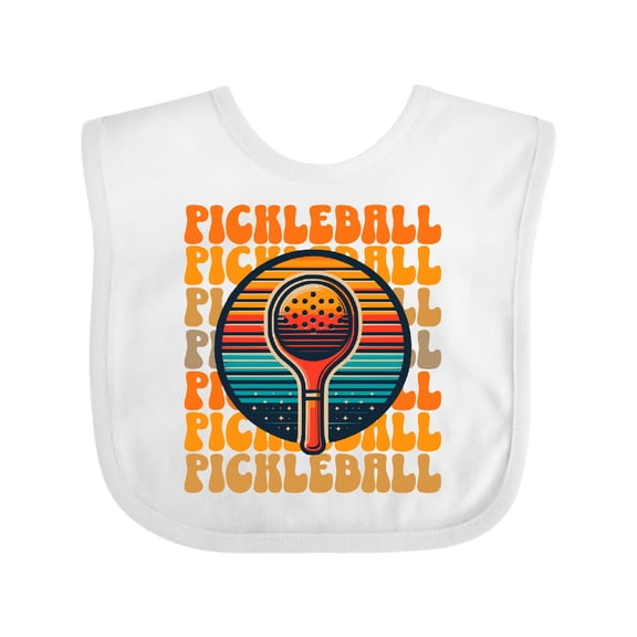 Inktastic Pickleball Retro Sunset Boys or Girls Baby Bib