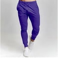thumbnail image 2 of BiZtdJrK Mens Running Sweat Pant Drawstring Elastic Waist Gym Workout Joggers Loose Fit Solid Tapered Sweatpants with Pockets Purple L, 2 of 6