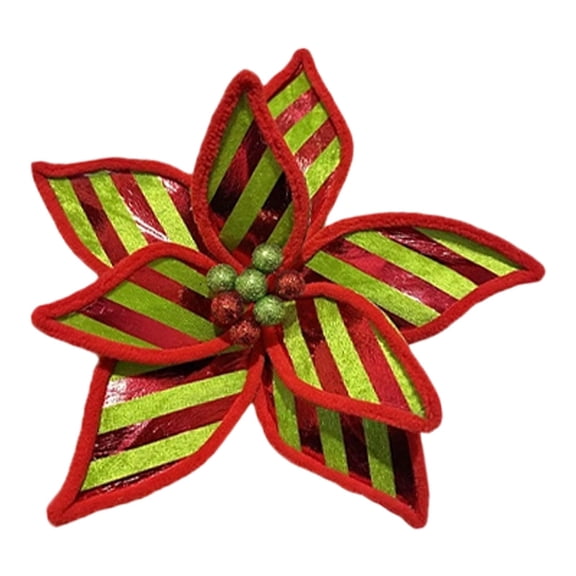 Multi-Color Velvet Christmas Decor Picks, 9" 3-Layer Full Petal Artificial Flower Stems & Berry Accent, Low Weight No Branch Sagging Design, Bendable Stem Ornaments for Xmas Tree Wreath