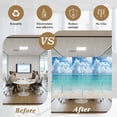thumbnail image 5 of Ocean Blue Window Privacy Film, Beach Nature Coast Sea Shore Sky Seawater Static Cling UV Sun Blocking Heat Control Window Tint Day and Night, Non-Adhesive One Way Windows Privacy Cover 35.4''x78.7'', 5 of 7