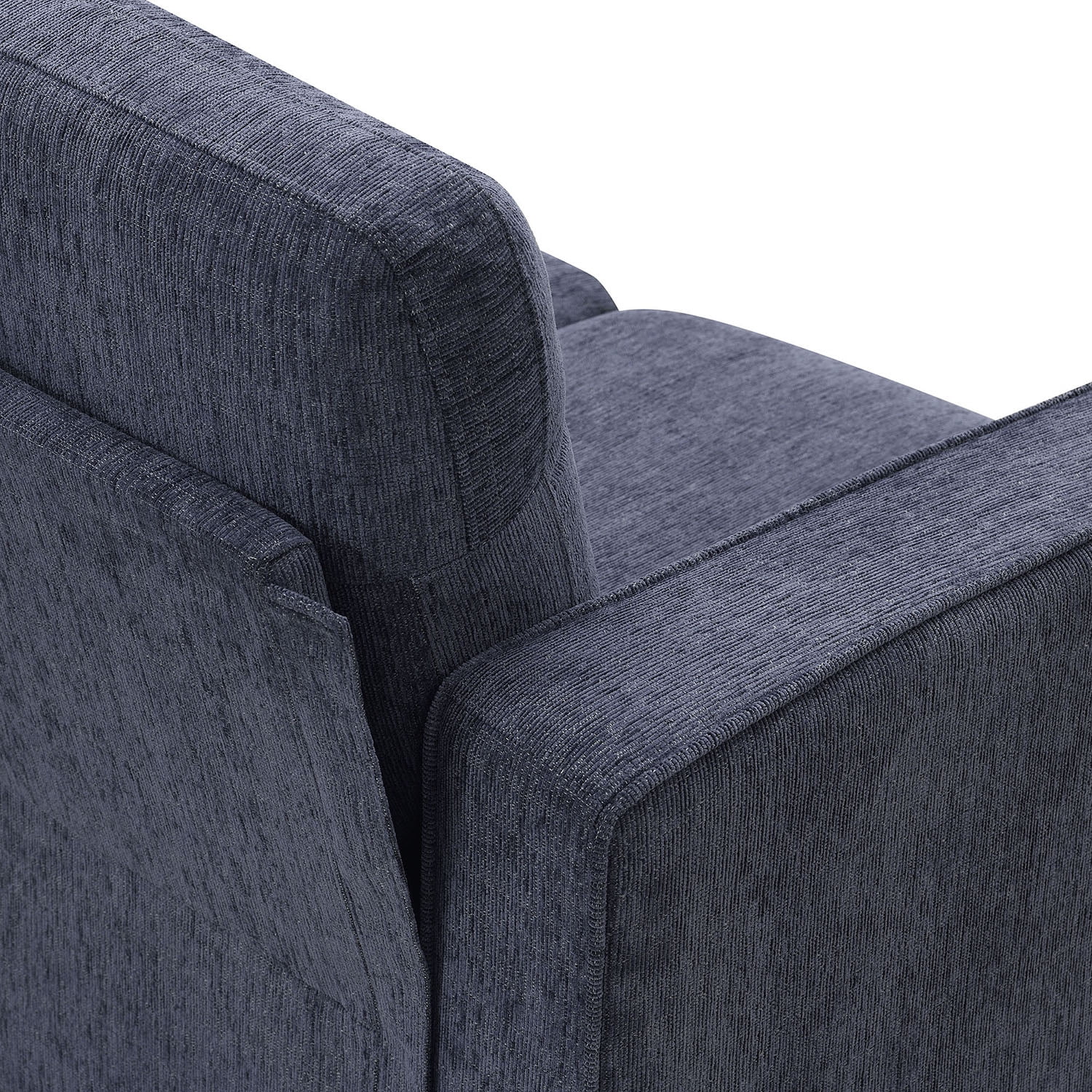 Kadyn Modern 3-Piece Sofa Sets, Upholstered 3-Seat Sofa with Sturdy Metal Legs, Loveseat and Single Chair for Living Room Furniture Set, Blue-gray