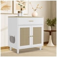 thumbnail image 1 of Qinaqin cm de Alturaidden Profundidad Madera Cat Litter Caja Enclosure Furniture Profundidadog Proof Gabinete con Cajón y Sisal Profundidadoors Blanco para Corner Use, 1 of 7
