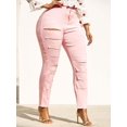 thumbnail image 1 of Escalera de colores rasgado más tamaño pantalones flacos Rosegal Pantalones de talla grande, 1 of 5