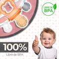 thumbnail image 3 of Chupones alimentadores para frutas y papillas con tapa libre de bpa, dibujos animados, 4m+ 3 piezas, 3 of 9