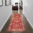 thumbnail image 4 of GLN Rugs Knossos - Indoor, Machine Washable Area Rug 2'6"x7' Red/Beige Home Carpet, All Ages, 4 of 8