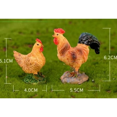 

FRCOLOR 2pcs Emulation Chicken Model Decor Creative Farming Ornament Yard Poultry Model Simulated Chicken Toy