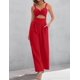 thumbnail image 2 of Monos AGERWAY, elegantes, de verano, con cuello en V, rojo torcido para mujer, 2 of 7