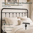 thumbnail image 3 of Amolife Queen Size Metal Platform Bed Frame with Vintage Headboard & 12.6" Under-Bed Storage, Black, 3 of 8
