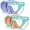 03 Purple + Orange, variant on 2 Pack Swim Goggles with Nose Cover, Anti Fog Snorkel Mask for Boys Girls 3-15, Shatterproof Safety Lens Set