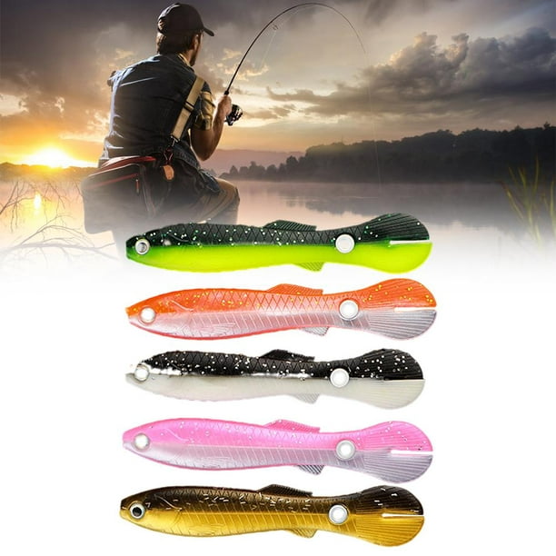 Paddle Tail Bait Fishing Lures 5Pcs Irritable Loach Soft Twitching Bait  Soft Paddle Tail Fishing Swimbaits Lures For Bass Trout 