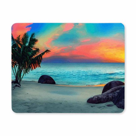 Beach Mouse Pad Non-Slip Waterproof Gaming Mouse Mat Computer Mousepad for Desk,Non-Slip Rubber Base Wireless Mouse Pad for Laptop