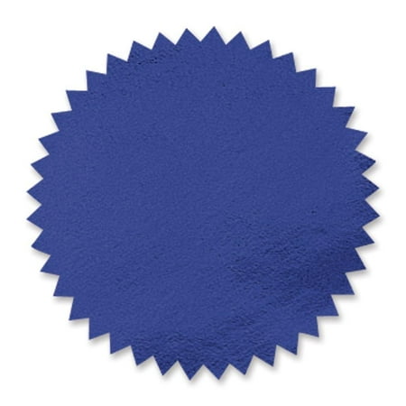 Self Adhesive Wax Seals - Plain Blue Foil Embossing Serrated Edge Certificate Seals, 2 Inch, Self Adhesive, 102 per Pack
