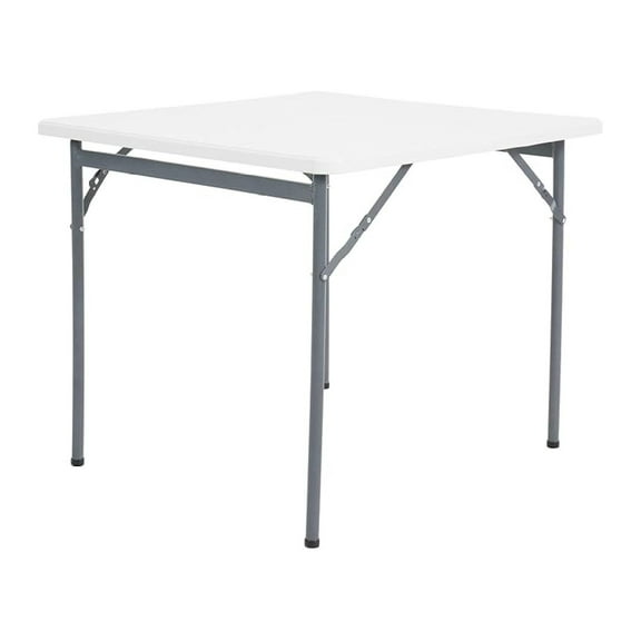 Multipurpose Banquet Squared Table Lightweight Folding Durable Desk with Secure Base for Indoor and Outdoor Events, 34 Inch, White