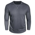 thumbnail image 5 of Mens Casual Shirts Long Sleeve Thermal Texture Base Layer Comfort Wear Mens Performance Polos,Grey,2XL, 5 of 9