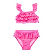 Flapdoodles girls Eyelet 2pc Swim Set, 6X, Pink