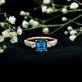 thumbnail image 3 of Rosec Jewels 4.75 CT London Blue Topaz Engagement Ring with Moissanite Accent, 10K Yellow Gold, US 8.00, 3 of 9
