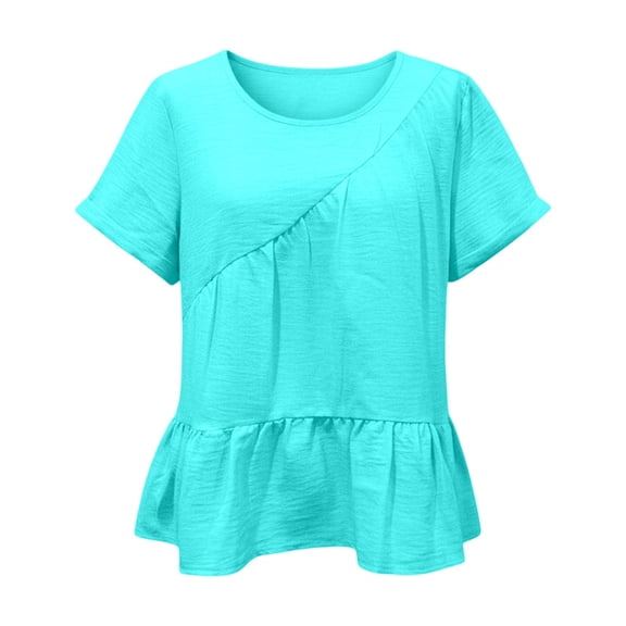 Oversized Tshirts for Women Oversized Peplum Solid Loose Casual Blouse Summer Clothes for Women