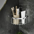 thumbnail image 6 of Daiosportswear Stainless Steel Kitchen Sink Corner Sponge Storage Basket Bathroom Nail Frees Shelf Triangles Hole Frees Drains Rack Black and Greys and Silvery, 6 of 6