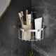 thumbnail image 5 of Sponge Storage Basket, Stainless Steel Kitchen Sink Corner Rack, Triangle Hole Frees Drains, Greys And Silvery Design, Frees Shelf Triangles, Foldable Metal Frame, For Bathroom Kitchen, 5 of 7
