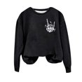 thumbnail image 4 of YVNAURA Halloween Sweatshirt for Women Oversized Vintage Graphic Pullover Crewneck Long Sleeve Loose Fit Spooky Season Shirt Fall Casual Top Party Daily Wear 1 Pack, Black,M, 4 of 9