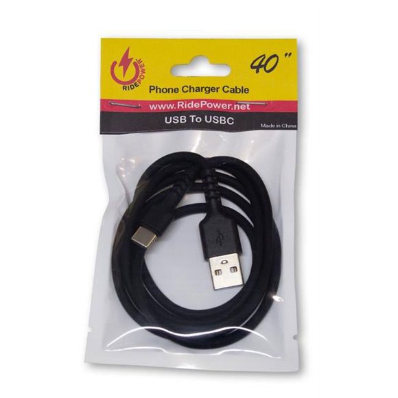 Ridepower RPUSBUSBC40 40 in. Male USB to Male USB-C Cable