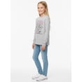thumbnail image 3 of Wonder Nation Girls Graphic Queen Crest Tee with Long Sleeves, Sizes 4–18, 3 of 8