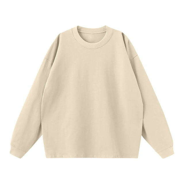 Gspmoly Mens Sweatshirt, Men'S Solid Color Winter Loose Long Sleeved T-Shirt Summer Tops Holiday Deals